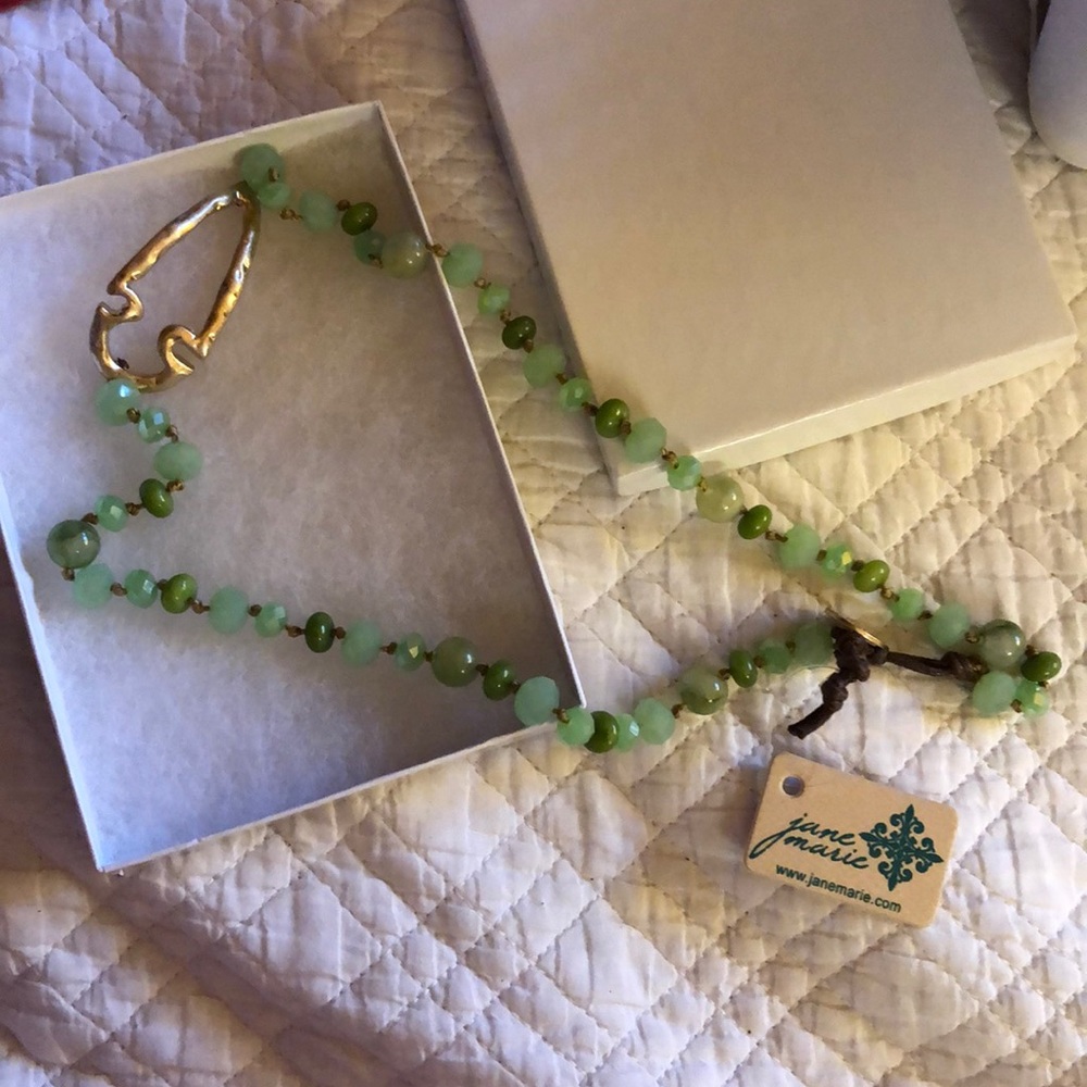 Jane Marie wrap bracelet- green with gold